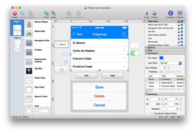 Mocks – A powerful, native UI Mockup tool for Mac OS X